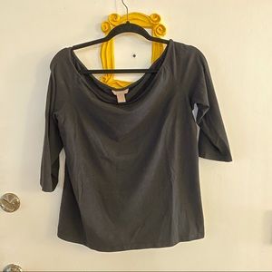 Black off the shoulder 3/4 length sleeved cotton top
